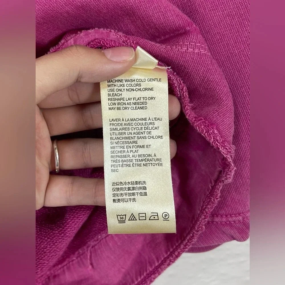 Anthropologie Pink Round Neck 3/4 Sleeve Pullover Sweatshirt Women’s XS - Picture 7 of 11